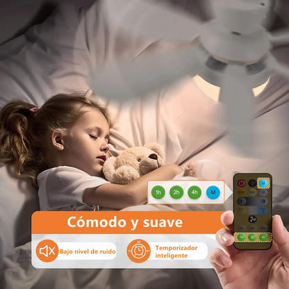 Ventilador con Lámpara LED 2 en 1