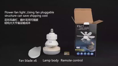 Ventilador con Lámpara LED 2 en 1